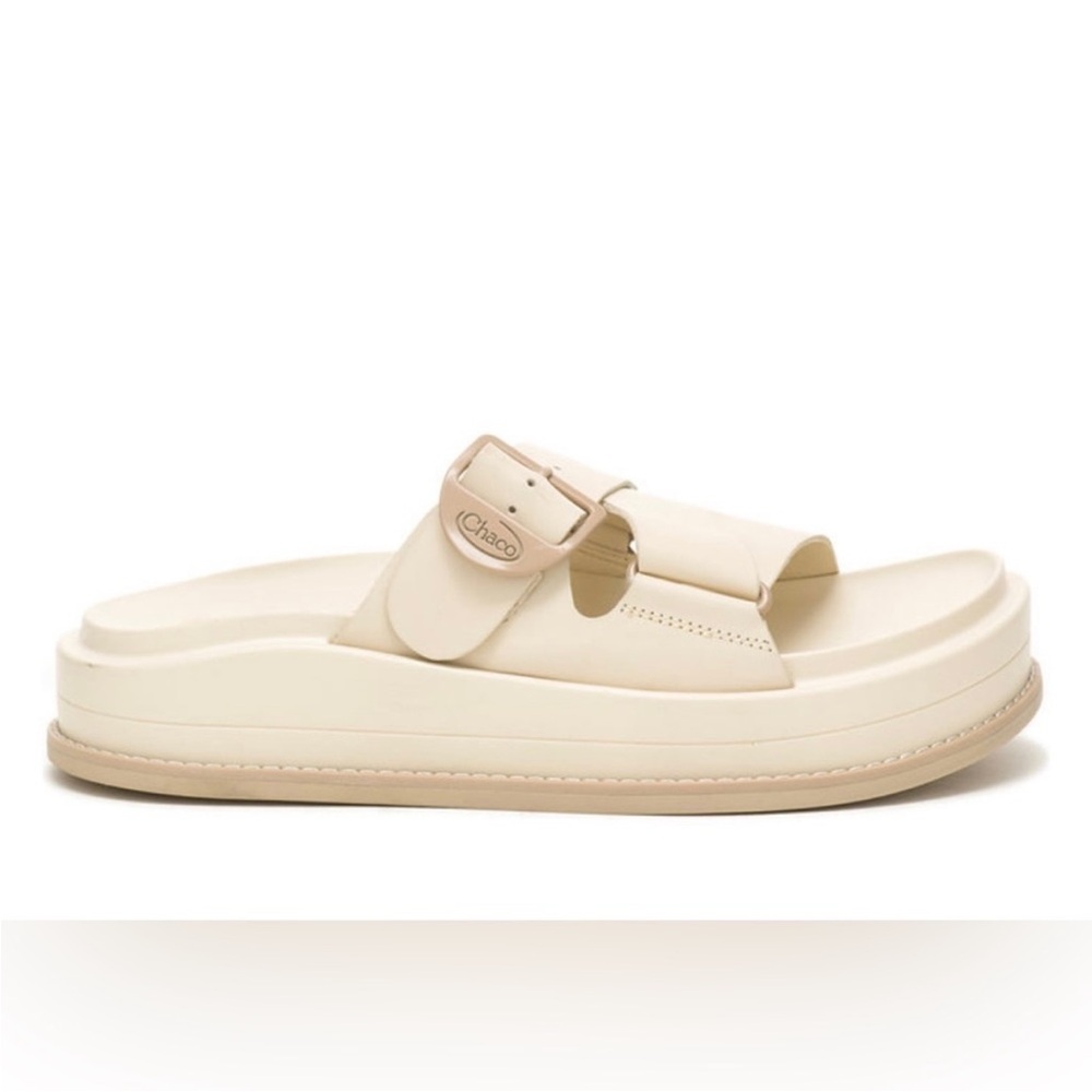Chaco Townes leather Slide Midform JCH109394 Slip On Sandals in Angora 8 - Picture 3 of 13